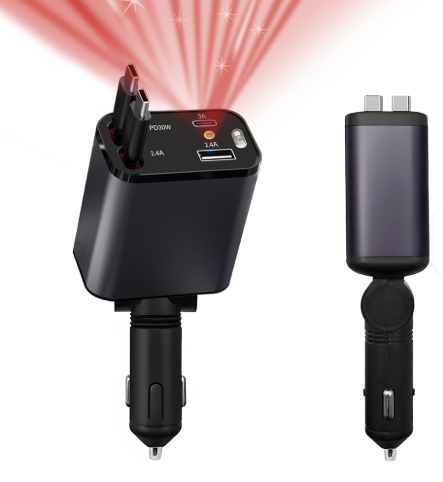 4-in-1 Retractable Car Charger