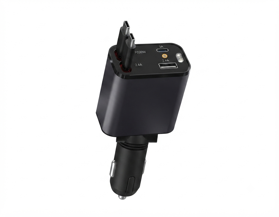 4-in-1 Retractable Car Charger